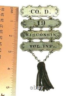 CIVIL War Union Ladder Badge Wisconsin Co. D 19th Vol. Inf