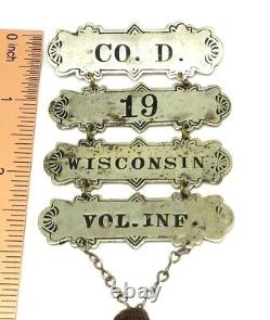 CIVIL War Union Ladder Badge Wisconsin Co. D 19th Vol. Inf