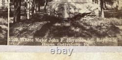 CIVIL War Union Maj Gen John F Reynolds Gettysburg Markers Stereoview Photo 1870