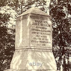 CIVIL War Union Maj Gen John F Reynolds Gettysburg Markers Stereoview Photo 1870