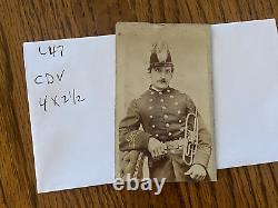CIVIL War Union Soldier CDV Photo, Lieutenant, Light Artillery, U. S. Army Bugler