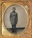 CIVIL War Union Soldier Patriotic Union Brass Matted 1/6 Plate Ruby Ambrotype