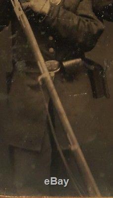 CIVIL War Union Soldiers Jacksonville Fl Artistic Pose Rifles Letter Kepi Photo