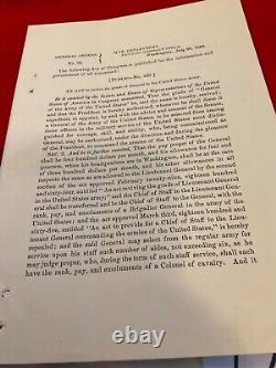 CIVIL War Us General Full General Rank Order 1866 War Department Details 1784