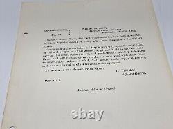 CIVIL War Us Military Telegram Col Ansen Stager Appt Superintendent G. O. 1881