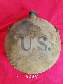 CIVIL War Us Tin Canteen With Regumate Insignia