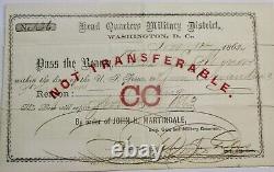 CIVIL War Very Nice Original Union Soldier's Pass War Dated+oath Of Allegiance