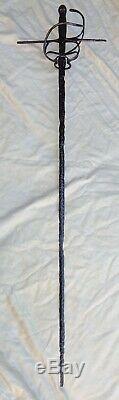 C. 1620-50 Antique (relic) Rapier English CIVIL War Thames River Excavated Sword