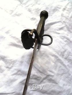 C. 1640s ANTIQUE HANGER ENGLISH CIVIL WAR Officer's SWORD SABRE no armour rapier