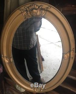 Circa 1860's Civil War Era Oval Mirror with Federal Eagle and 34/35 Star Flags