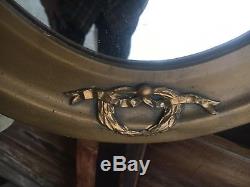 Circa 1860's Civil War Era Oval Mirror with Federal Eagle and 34/35 Star Flags