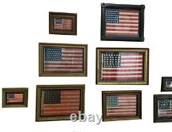 Circa 1889 ANTIQUE 42 Star American Parade Flag Folk Art