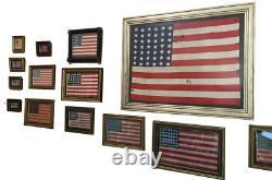 Circa 1889 ANTIQUE 42 Star American Parade Flag Folk Art