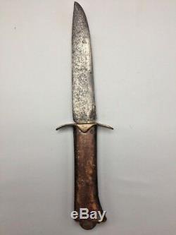 Circa Early -Mid 1800s, Hand Forged, Bowie Style Knife With Civil War Era Sheath