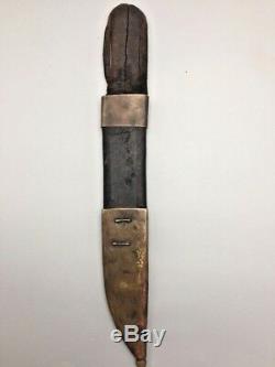 Circa Early -Mid 1800s, Hand Forged, Bowie Style Knife With Civil War Era Sheath