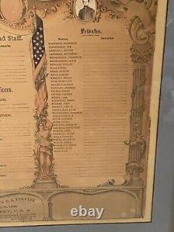 Civil War 1862 Addison Guards 105th Illinois vol Regiment roster memorial 44S7