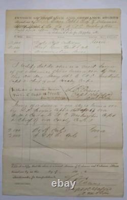 Civil War 1863 Amunition Order NG Washington-LR Evans Captain & Chief Officer