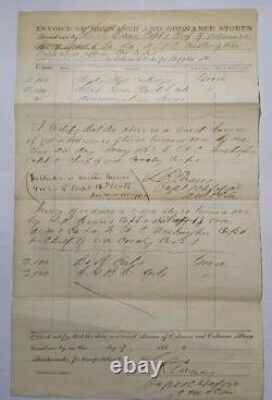 Civil War 1863 Amunition Order NG Washington-LR Evans Captain & Chief Officer
