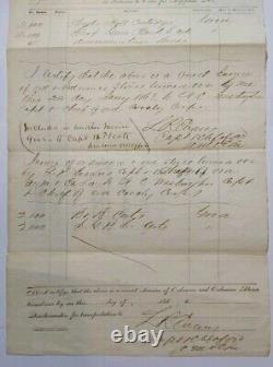 Civil War 1863 Amunition Order NG Washington-LR Evans Captain & Chief Officer