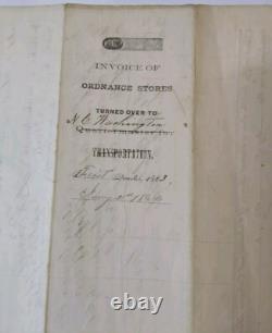 Civil War 1863 Amunition Order NG Washington-LR Evans Captain & Chief Officer