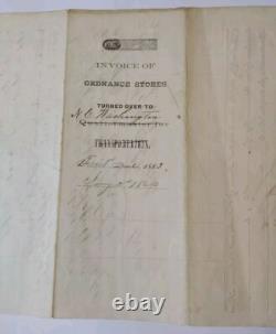 Civil War 1863 Amunition Order NG Washington-LR Evans Captain & Chief Officer