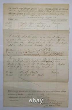 Civil War 1863 Amunition Order NG Washington-LR Evans Captain & Chief Officer