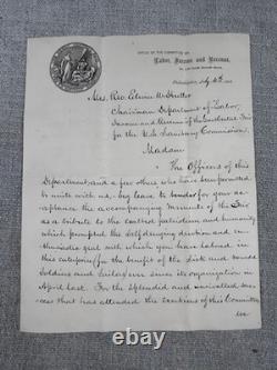 Civil War 1864 Letter U. S. Sanitary Commission Labor & Revenue -Two Page Doc
