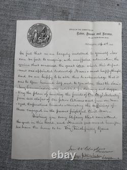 Civil War 1864 Letter U. S. Sanitary Commission Labor & Revenue -Two Page Doc