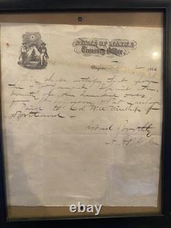 Civil War 1865 Maine Treasury Office Doc Signed Boothby Portland Winship