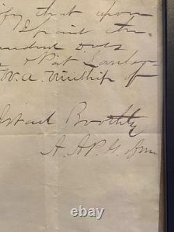 Civil War 1865 Maine Treasury Office Doc Signed Boothby Portland Winship