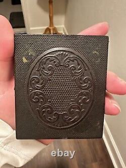 Civil War 1/6th Tintype Photo Image Double Armed Cavalry Soldier With Colt 1860