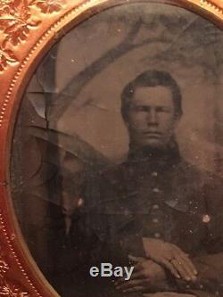 Civil War 1/6th plate Ambrotype Confederate Soldier, North Carolina Full Case