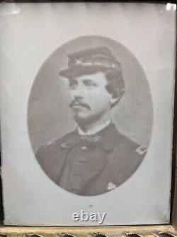 Civil War 2nd Corps Artillery Officer Photograph Print In Large Gilt Wall Frame