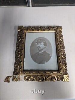 Civil War 2nd Corps Artillery Officer Photograph Print In Large Gilt Wall Frame