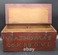 Civil War 89th O. V. I. Soldier's Camp Chest Box ID'd Wm Thomas