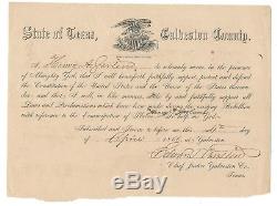 Civil War 8th Texas Soldier Swears Allegiance Respecting Emancipation of Slaves
