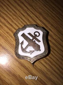 Civil War 9th Corps Cannon & Anchor Shield Badge Enameled 100% Original