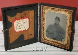 Civil War Ambrotype 1/9 Samuel Waters 71st Illinois Volunteer Company F Winter
