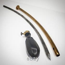 Civil War Antique Surgical Big Trocar Medical 19 Super Large Ebony Brass Rare