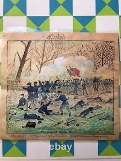 Civil War Art Wallace's 11th Regiment Illinois Shiloh Fred E Ransom Watercolor