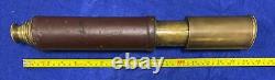 Civil War Artillerist Telescope 2 Draw With Sunshade Field Glass. 3' Expanded Lens