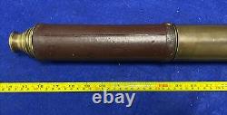 Civil War Artillerist Telescope 2 Draw With Sunshade Field Glass. 3' Expanded Lens