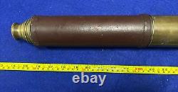 Civil War Artillerist Telescope 2 Draw With Sunshade Field Glass. 3' Expanded Lens