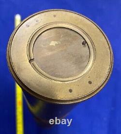 Civil War Artillerist Telescope 2 Draw With Sunshade Field Glass. 3' Expanded Lens