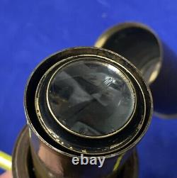Civil War Artillerist Telescope 2 Draw With Sunshade Field Glass. 3' Expanded Lens