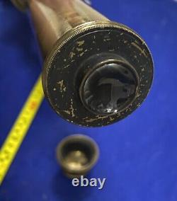 Civil War Artillerist Telescope 2 Draw With Sunshade Field Glass. 3' Expanded Lens