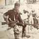 Civil War Black Wilderness Trapper Stereoview Hunting Musket Powder Horn Rare
