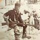 Civil War Black Wilderness Trapper Stereoview Hunting Musket Powder Horn Rare