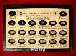 Civil War Bullets 20 Authentic Relics in Display Case with COA Great Buy