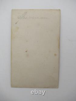 Civil War CDV Major General William T Sherman as Major General in Tennessee Rare